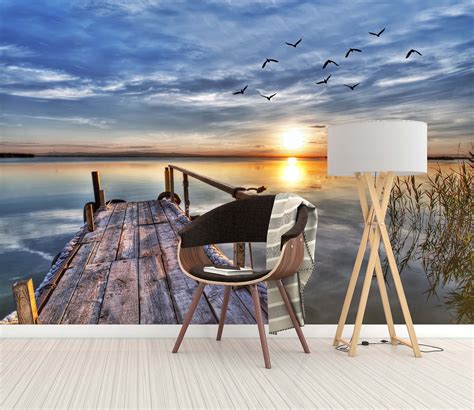 3D Sunset River 117 Wall Murals - ALLTHEWALLPAPERS