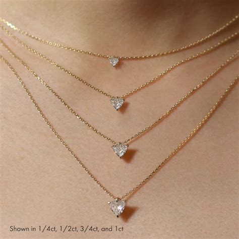 Solitaire Pendant Necklace In Yellow Gold 10ct Carat Trillion Cut