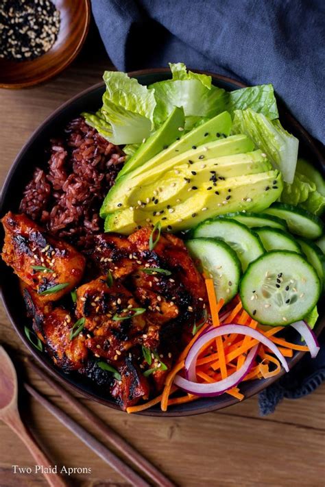 Spicy Korean Bbq Chicken Rice Bowl Two Plaid Aprons Recipe