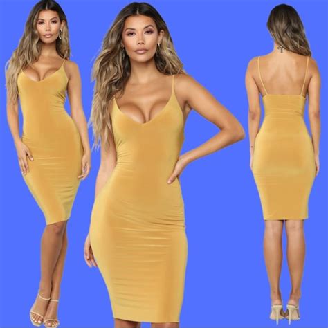 Fashion Nova Dresses Anne Marie Midi Dress Mustard Poshmark