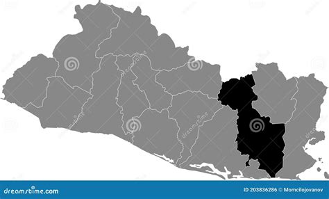 Mapa De Ubicación Del Departamento De San Miguel Ilustración del Vector