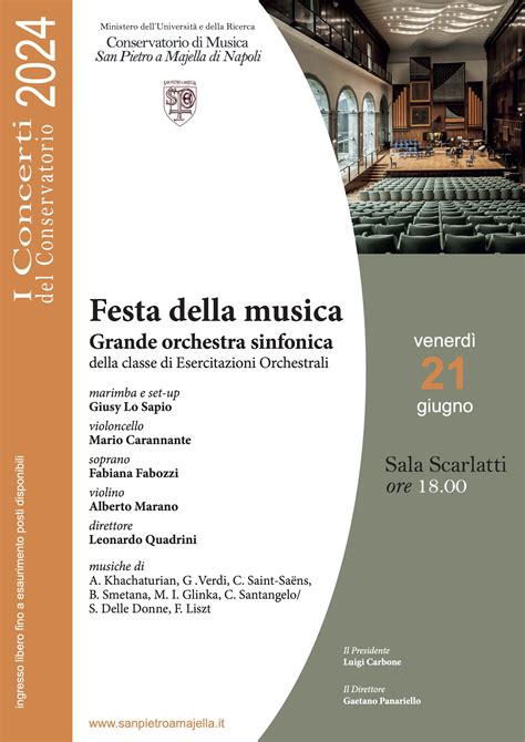 I Concerti del Conservatorio Venerdì 21 giugno ore 18 00 Festa della