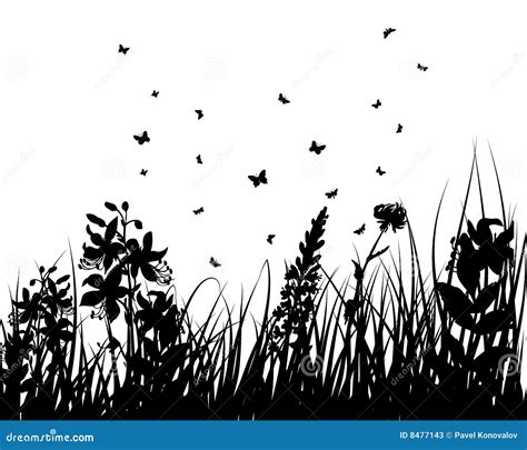 Flower Silhouettes Stock Vector Illustration Of Forest 8477143