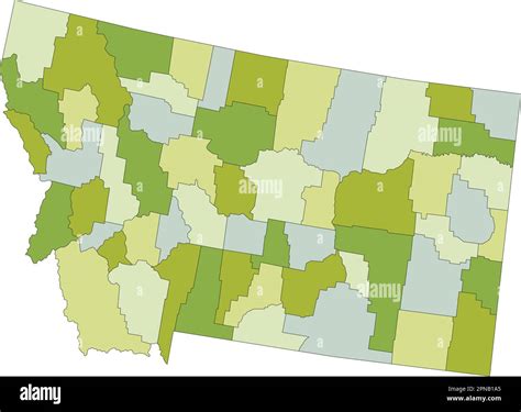 Highly Detailed Editable Political Map With Separated Layers Montana