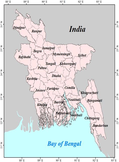 Bangladesh Map With Divisions And 64 Districts | lupon.gov.ph