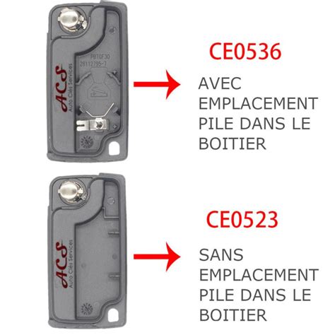 Boitier coque de clé plip Peugeot 407 3 boutons CE0536 ACS