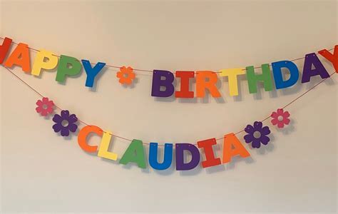 Personalised Happy Birthday Bunting in Rainbow Colours - Etsy