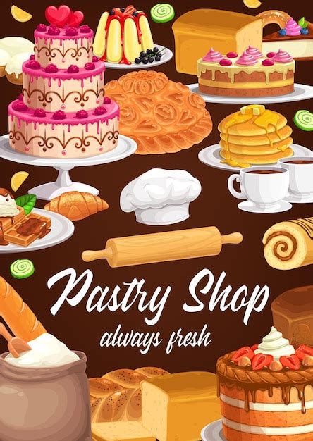 Premium Vector Desserts And Sweet Pastry Shop Vector