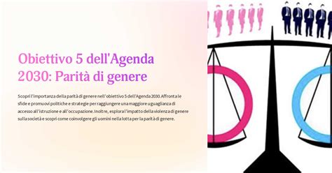 Obiettivo Dell Agenda Parit Di Genere