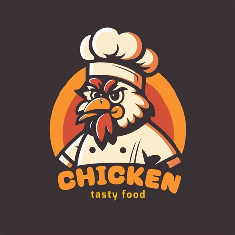 Fried Chicken Chef Mascot Logo For Food Restaurant Concept