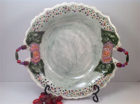 Salad Bowl With Jewels Salad Bowl Large Pottery Bowl Large Ceramic Bowl