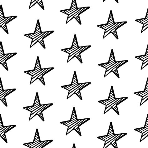 Patr N De Estrellas Estrellas De Doodle Dibujados A Mano Sobre Fondo