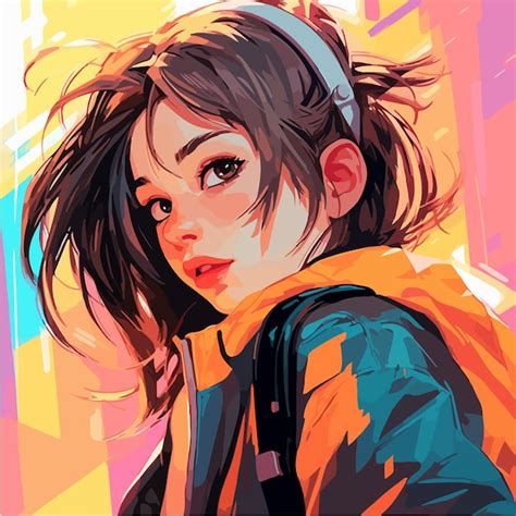 Premium Vector | A digital painting of a girl anime style vector illustration