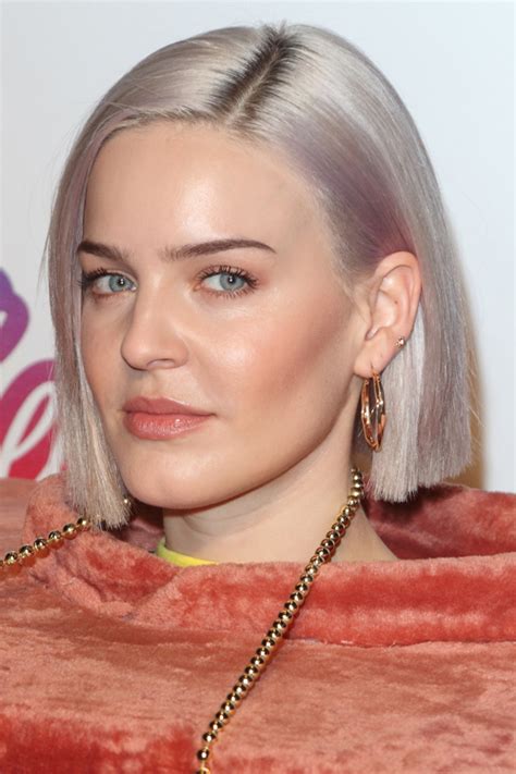 Anne Marie Straight Silver Blunt Cut Dark Roots Hairstyle Steal Her