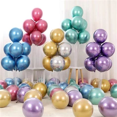 Giant Metallic Silver Gold Globos Ballons Inflatable Helium Latex