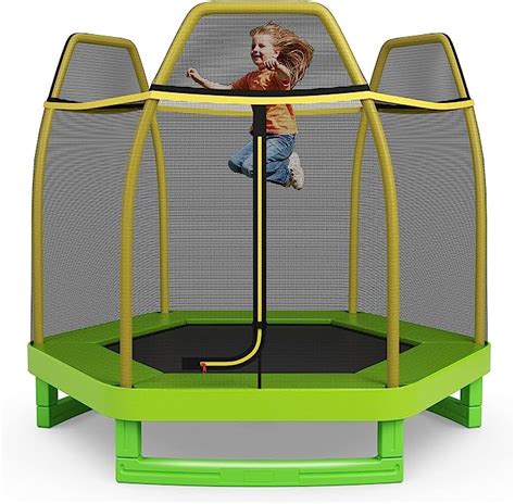 COSTWAY Trampolino Elastico Per Bambini 223 Cm Tappeto Elastico Per