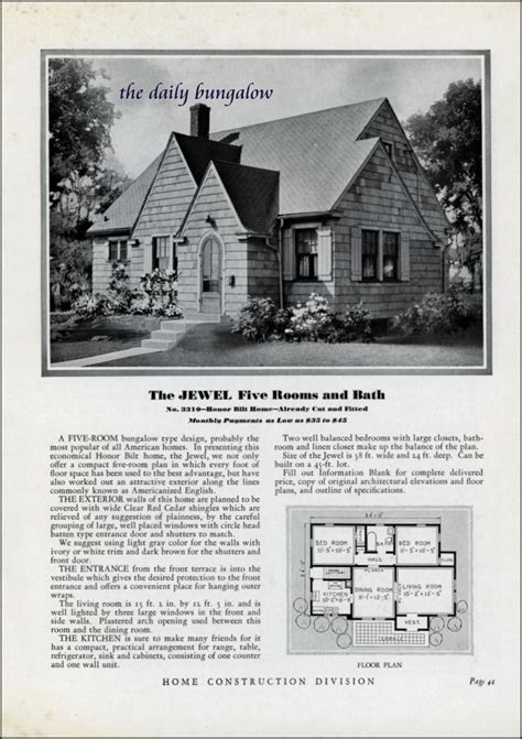 Homes Of Today Sears Kit Houses 1932 The Jewel Also See W Flickr