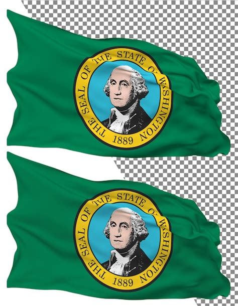 Onda Da Bandeira Do Estado De Washington Isolada Em Renderiza O D De