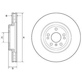 FRONT VENTED BRAKE DISC COATED 330MM DIAMETER Part No DELBG9148C