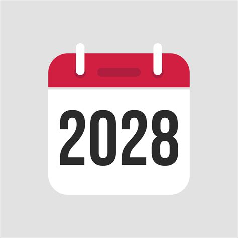 2028 Calendar icon symbol vector. 14294836 Vector Art at Vecteezy