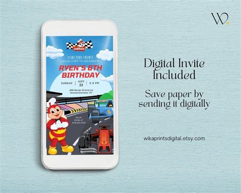 Jollirace Jollibee Birthday Party Personalized Invitation Jollibee Race