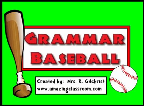 Grammar Baseball Promethean Activinspire Activboard Flipchart File