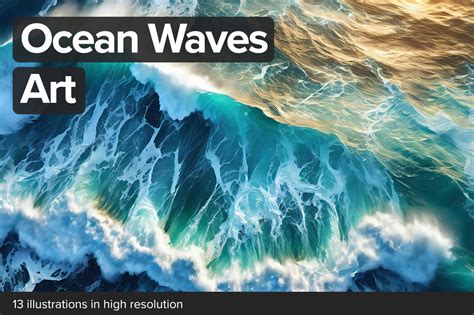 Ocean Waves Art on Yellow Images Creative Store - 131167