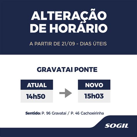 Sogil Horários E Itinerário - Alterações Operacionais - SOGIL