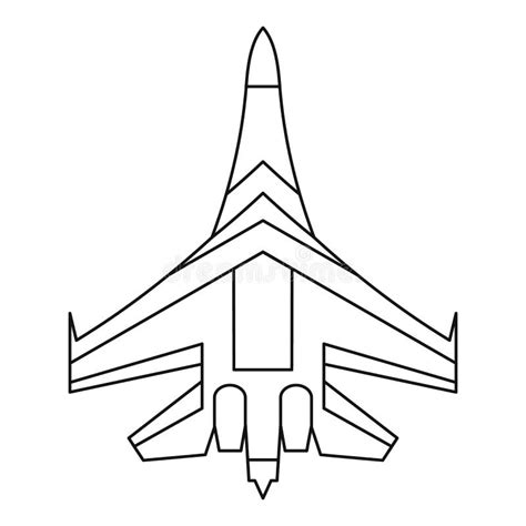 Jet Fighter Plane Icon, Outline Style Stock Illustration - Illustration of armed, force: 124374103