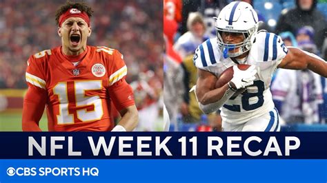 Nfl Week 11 Recap Chiefs 4 Game Win Streak Colts Blow Out Bills