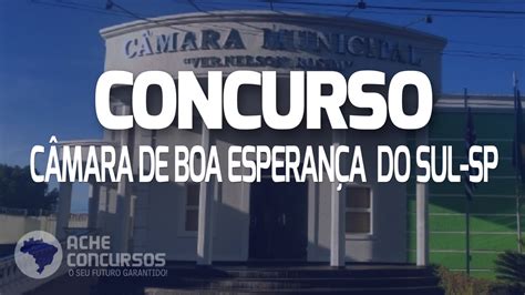 Câmara de Boa Esperança do Sul SP abre concurso para Assessor Jurídico