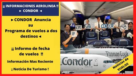 AEROLÍNEA ALEMANA CONDOR Anuncia Programación a dos destinos Noticias