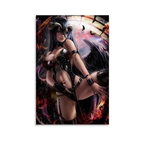 Fuwo Albedo Overlord Anime Poster Sexy Hot Anime Game Girl Big Boobs Poster Canvas S Wall Art