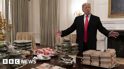 Us President Donald Trump Serves Fast Food To White House Guests Bbc News