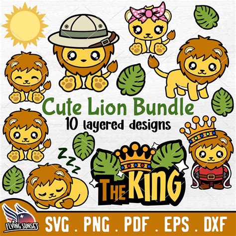 Cute Lion Svg Premium Svg Cut Files And Clipart