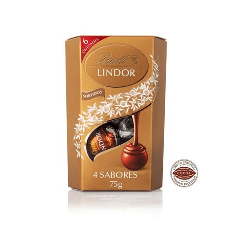 Caixa De Bombons Chocolate Lindt Lindor Sortidos 75g Com 6 Unidades