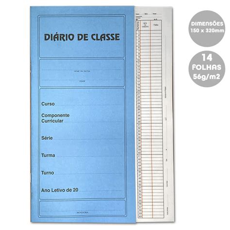 Diário De Classe Mensal 14fls 150x320mm Tilibra Pedagógica