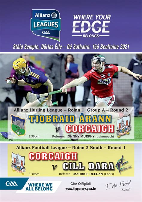 Allianz Hurling Football League Match Programme Tipperary GAA