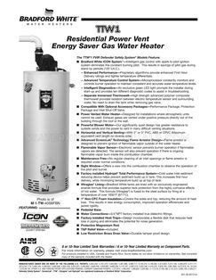 Bradford White M 1 TW 50S6FBN TTW1 Water Heater Water Heater Manuals