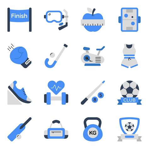 Pack of Sports Instruments Flat Icons 25392795 Vector Art at Vecteezy