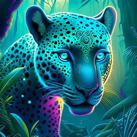 Leopard In The Jungle Vector In Flat Cartoon Style Generative Ai