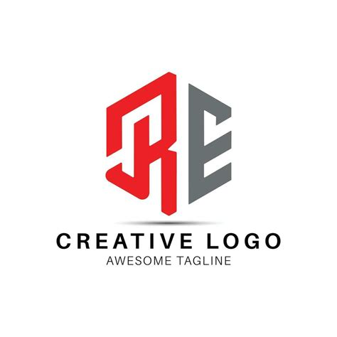 Re Letter Logo Design Icon Vector Art At Vecteezy