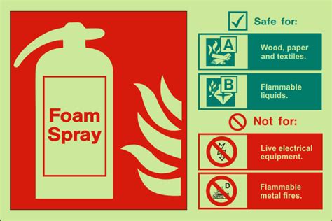 Foam Fire Extinguisher Sign 80mm X 200mm Fire Protection Warehouse