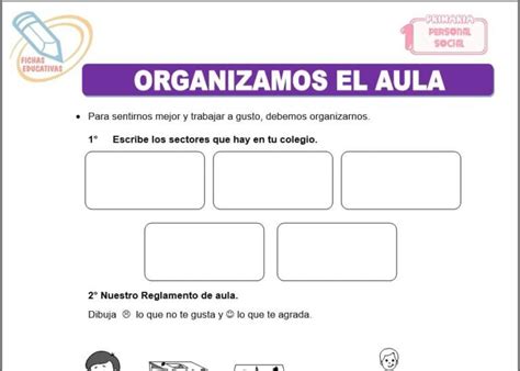 Organizamos El Aula Para Primero De Primaria Fichas Educativas