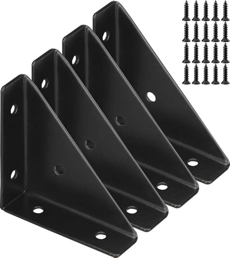 4 Pcs Trapeziform Angle Brackets Shelf Brackets Heavy Duty