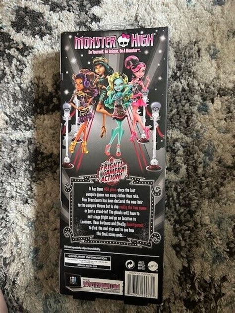 Nib Monster High Doll Cleo De Nile Frights Camera Action Black Carpet