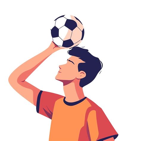 A Man With A Soccer Ball On His Head Premium AI Generated Vector