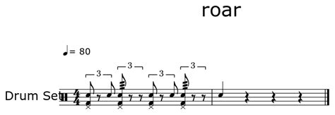 Roar Sheet Music For Drum Set