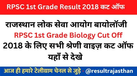 Rpsc St Grade Biology Cut Off