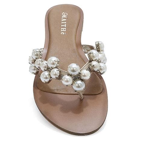 Chinelo Perolas Femina Maithê Nude Sapato Show